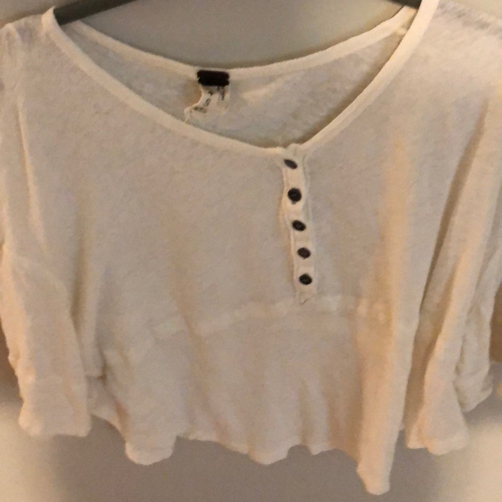We The Free Cream Linen Top